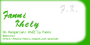 fanni khely business card